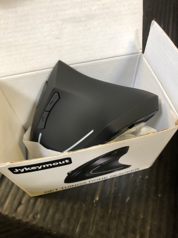 Photo 1 of JYKEYMOUT Bluetooth and 2.4G (2-in-1) Rechargeable Wireless Mouse, Ergonomic Vertical Design, 1000/1200/1600 DPI, 6 Silent Buttons, for Laptop, Computer, PC, MacBook, Chromebook-Black