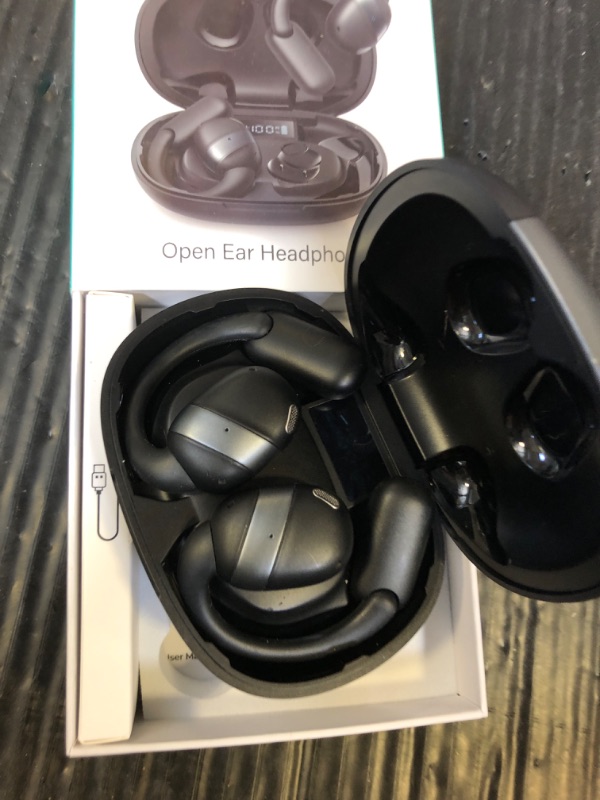 Photo 1 of Open Ear Headphones Earbuds Wireless, 5.4 Bluetooth Ear Buds with Digital Display, Ultra-Comfort, Clear Calls, Powerful Sound, 50H Playtime, IPX4 Waterproof Sports Earphones for Running & Workouts