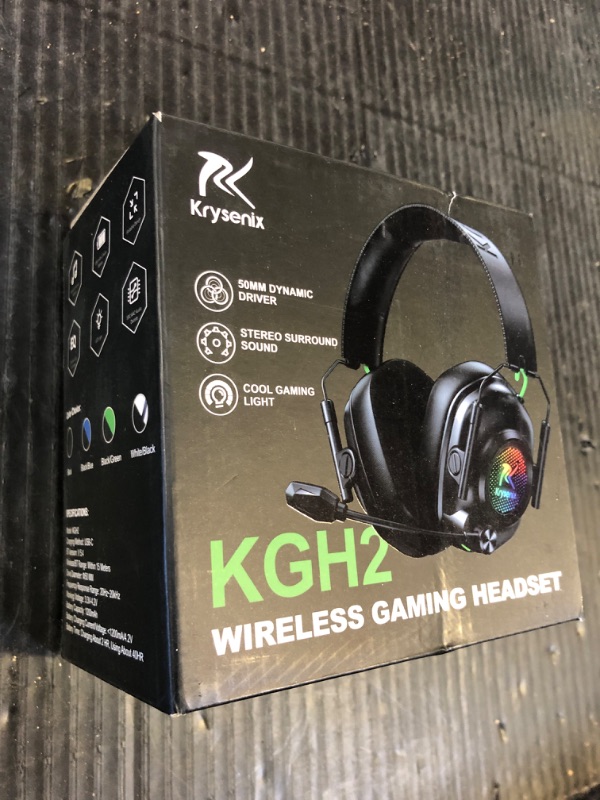 Photo 1 of Wireless Gaming Headset with Noise Canceling Microphone for PC, PS5, PS4, Switch, Mac?2.4 GHz Wireless & Bluetooth 5.4 Gaming Headphones, Cool RGB Lighting, 40Hr Battery, 50mm Drivers-White