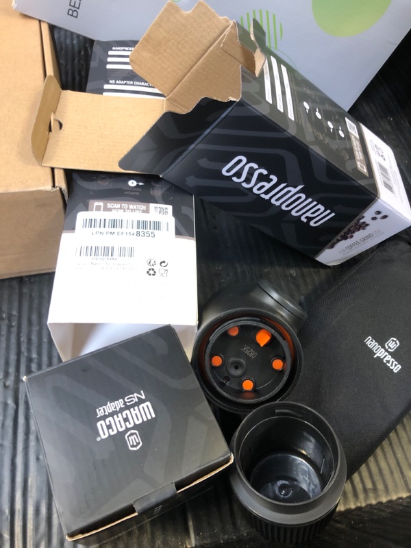 Photo 1 of WACACO Nanopresso Portable Espresso Maker Bundled with NS Adapter, Compatible with NS Capsules and Ground Coffee, Manually Travel Coffee Machine Set, Perfect for Camping