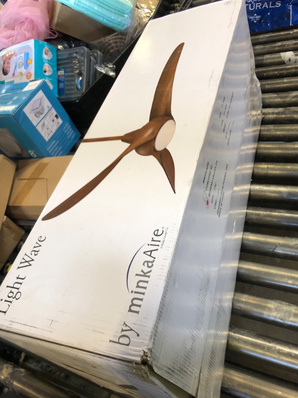 Photo 1 of MINKA-AIRE F844-DK Light Wave 52" Ceiling Fan, Distressed Koa with Remote and Wall Control Bundle