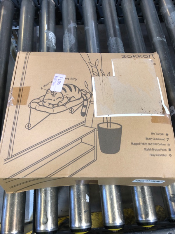 Photo 1 of Zakkart Cat Window Perch - 100% Metal Supported from Below - Comes with Warm Spacious Pet Bed - Cat Window Hammock for Large Cats & Kittens - for Sunbathing, Napping & Overlooking (White)