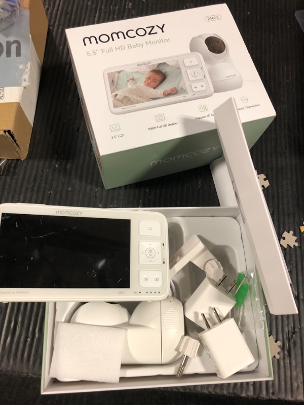 Photo 1 of Momcozy Video Baby Monitor, 5.5” 1080P Full HD Baby Monitor with Camera No WiFi, Infrared Night Vision, 5800mAh 120-hrs Battery, ECO, VOX, 2-Way Audio, 1640ft Range, Record and Rewind Locally, BM03