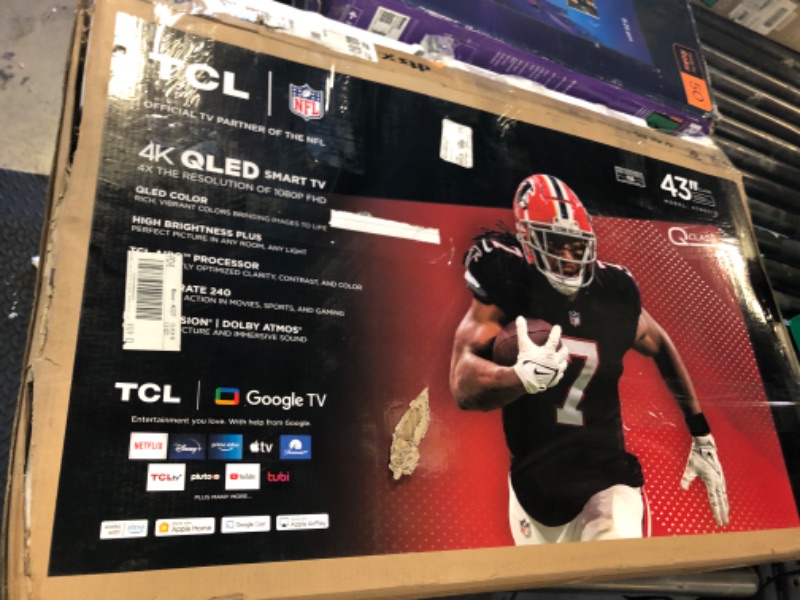 Photo 1 of TCL 43-Inch Q65 QLED 4K UHD Smart TV with Google TV (43Q651G, 2024 Model) Dolby Vision, Dolby Atmos, HDR Pro+, Game Accelerator Enhanced Gaming, Voice Remote, Works with Alexa, Streaming Television