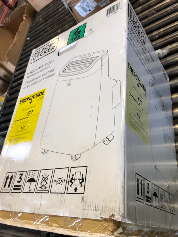 Photo 1 of BLACK+DECKER 8,000 BTU Portable Air Conditioner for Rooms up to 350 Sq. with Remote Control, White