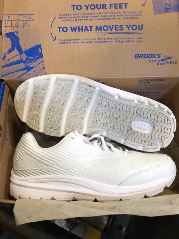 Photo 1 of Brooks Men's Addiction Walker 2 Walking Shoe - White/White - 11 Wide