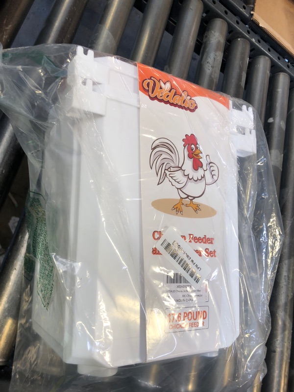 Photo 1 of VEDALIO Chicken Feeder and Waterer Set, 2.1 Gallon/17.6 Pounds, Automatic Chick Feeder and Waterer Set No Waste, Chicken Lover Gifts for Women Men