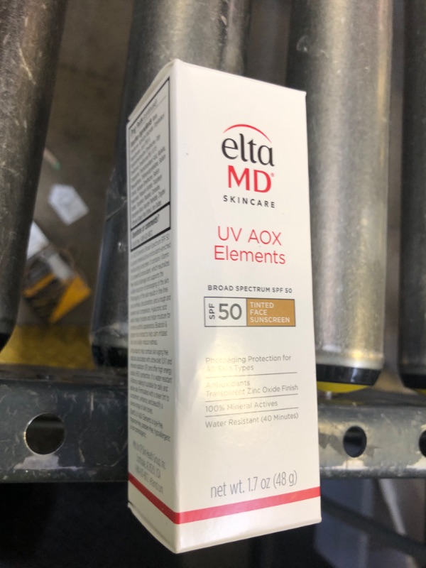 Photo 1 of EltaMD UV AOX Elements Tinted Mineral Face Sunscreen Lotion, Tinted Moisturizer for Face SPF 50 with Antioxidants, For Dry Sensitive Skin 1.7 oz Pump