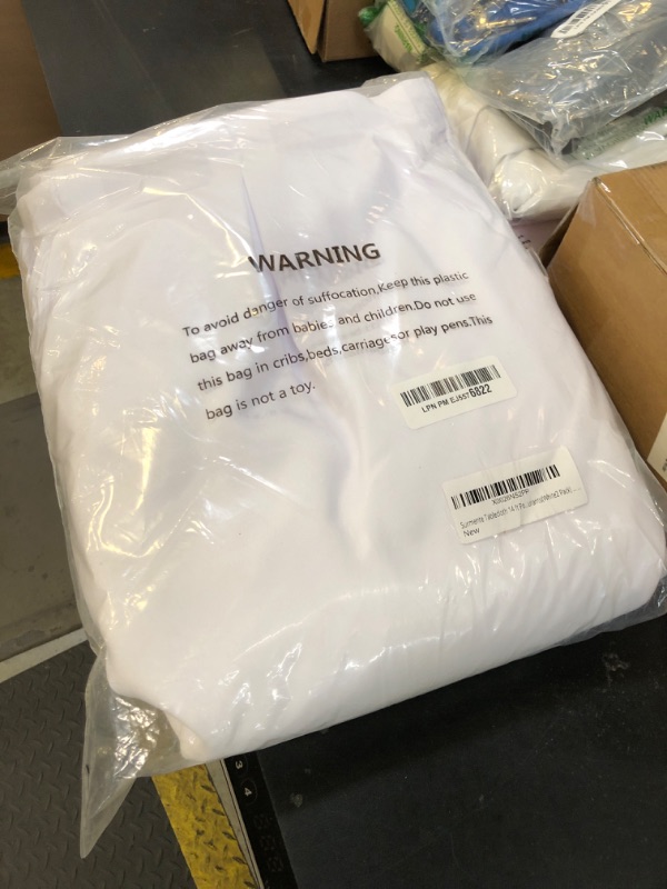 Photo 1 of Surmente 2 Pack White Table Skirt, 14ft Polyester Tablecloth for Weddings, Banquets, or Restaurants