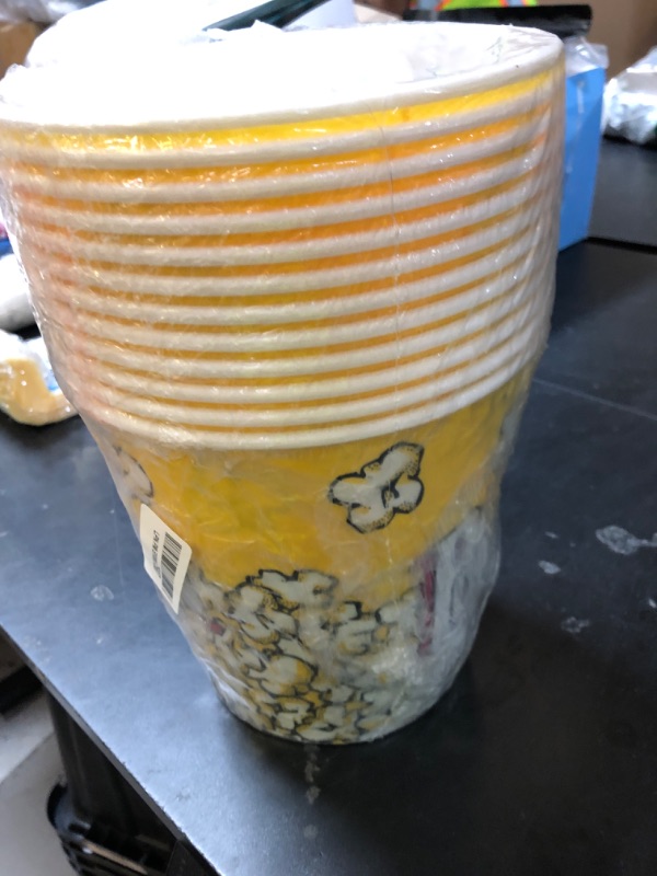 Photo 1 of Tebery 12 Pack Plastic Popcorn Containers Reusable Popcorn Bucket Tub for Movie Night - 7 x 7 Inches