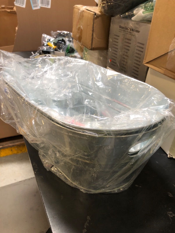 Photo 1 of 2PCS 4 Gallon Galvanized Tub, Beverage Tub, Ice Buckets for Parties With Carry Handles, Drink Buckets for Parties, Beverage Tubs for Parties, Mimosa Bar Supplies