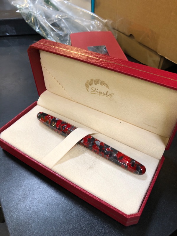 Photo 1 of Stipula Etruria Faceted LIMITED EDITION 88 Fountain Pen (Red Currant) - 18K Broad Nib