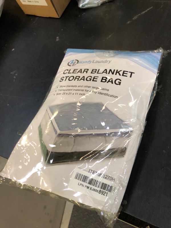 Photo 1 of Handy Laundry Blanket Storage Bags - 90 L - Zippered Large Clear Plastic Storage Bag, Shield Your Quilt Blankets, Bedding and Clothes from Dust, Dirt & Moisture - Gliding Zipper for Easy Access