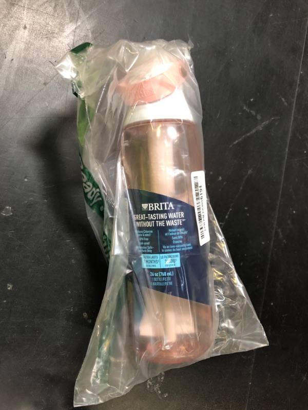 Photo 1 of Brita Hard-Sided Plastic Premium Filtering Water Bottle, BPA-Free, Reusable, Replaces 300 Plastic Water Bottles, Filter Lasts 2 Months or 40 Gallons, Includes 1 Filter, Blush - 26 oz.