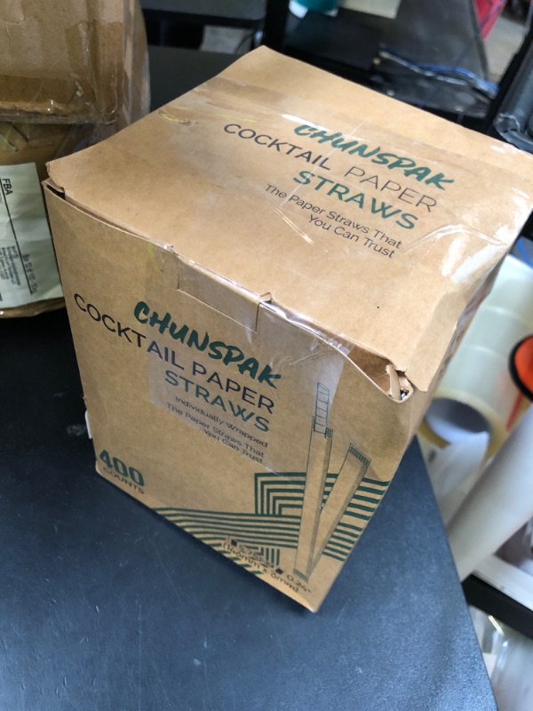 Photo 1 of [400 Pack] Compostable Short Paper Straws Individually Wrapped, 5.75" x 0.24", Dye-free White - Great for Kids, Milk Cartons, Cocktail & Coffee