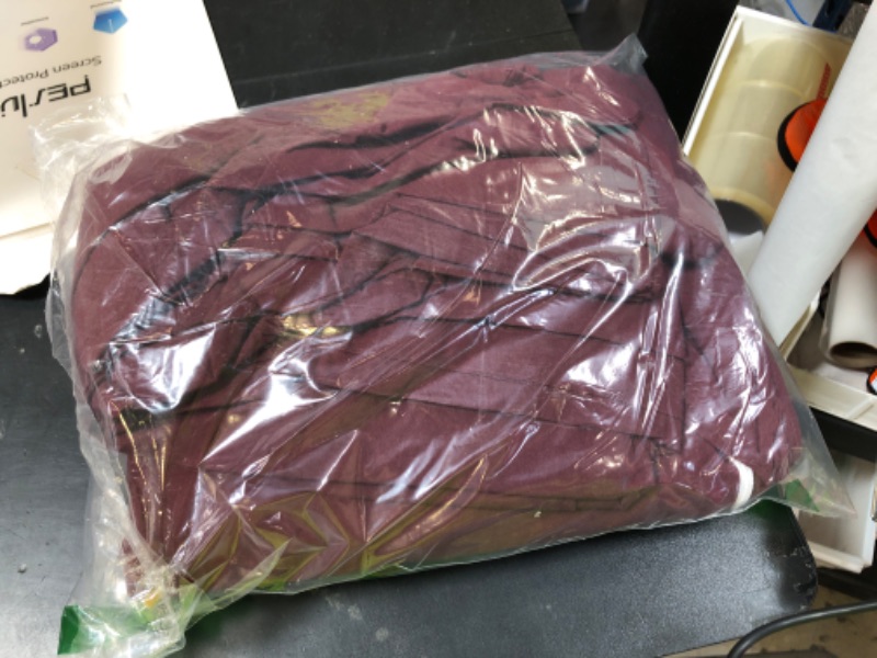 Photo 1 of NEXHOME PRO Duvet Cover Set Queen Size Linen Look Textured 100% Washed Cotton Duvet Cover Burgundy Dark Red 3 Pieces Bedding Set with Zipper Closure,Breathable, Soft Organic Natural(No Comforter)