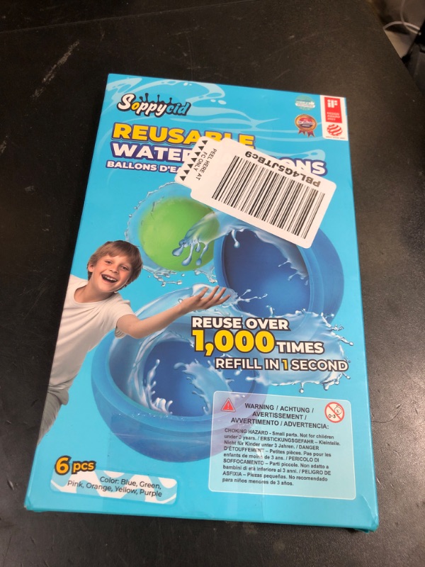 Photo 1 of 6 Pcs Reusable Water Balloons, Pool Beach Water Toys for Boys and Girls, Summer Toys for Kids Ages 3-12, Magnetic Water Ball for Outdoor Activities