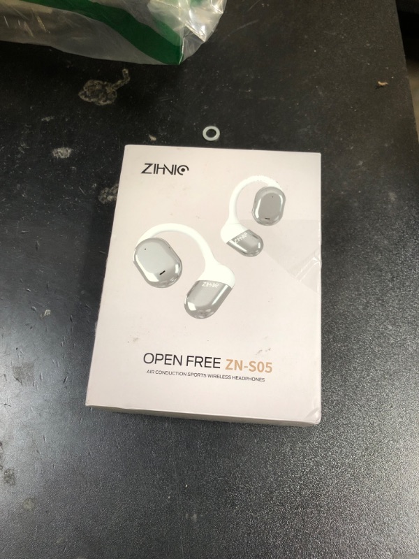 Photo 1 of ZIHNIC Open-Ear earhooks, All-Day Comfort, 28H Battery with prolonged Wearing, IPX5 Waterproof, Compatible with Different Bluetooth Devices-White