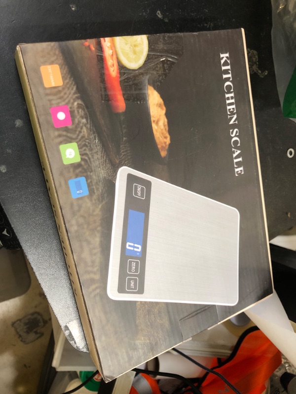 Photo 1 of 33lb Food Kitchen Digital Scale,1g/0.05oz Precise Graduation, USB Charging Kitchen Scale, Waterproof Stainless Steel with LCD Display, Ounces and Grams for Weight Loss, Cooking, Baking (Black)