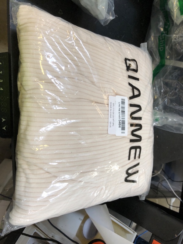 Photo 1 of QIANMEW Couch Cushion Covers, Comfort Soft Magic Sofa Covers Washable Stretch Resistant Slipcovers for Sectional and L Shaped Seats Furniture Protectors for Pets (3 Seaters Covers, Ivory)
