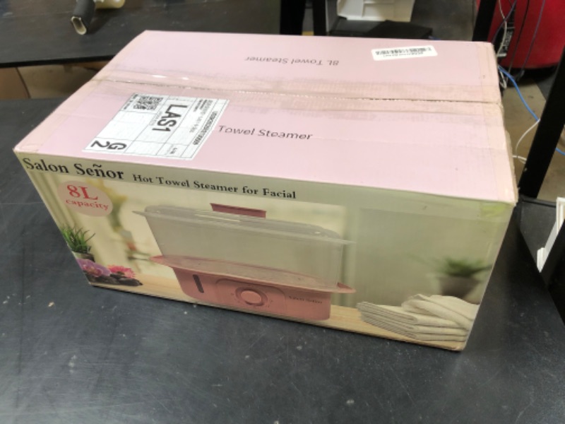 Photo 1 of Salon Señor Pink Towel Steamer with Quickly Heating in 5 Mins Auto Off Timer Spa Towel Steamer for Personal Use at Home