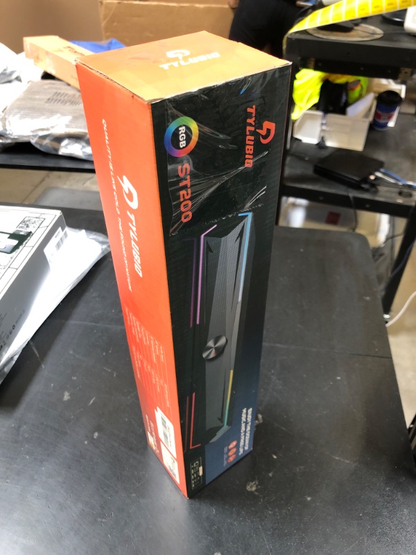 Photo 1 of Tylubio Bluetooth Computer Speakers for Desktop with Clear Sound, Flowing LED Computer Speaker for Desktop Laptop Monitor, Bluetooth & USB Input - Black