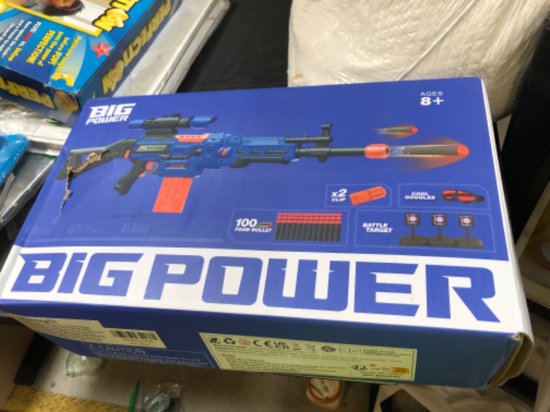 Photo 1 of Bigpower Electric Kids Toy Sniper Rifle with Scope Tactical Vest Kit,4 in 1 Automatic Kids Sniper Rifle Toy Guns for Boys 8-12,Rifle Dart Guns for Adults?Toy Guns with Removable Magazines?2 Pieces