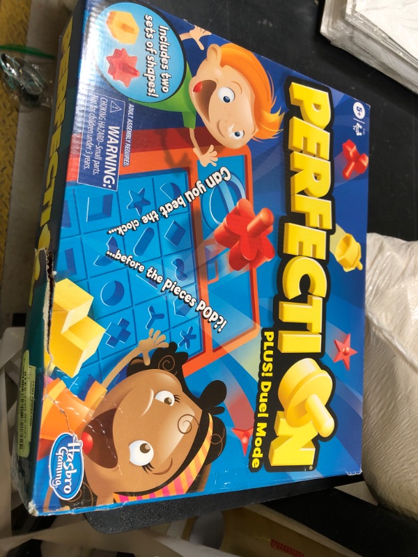 Photo 1 of Hasbro Gaming Perfection Plus 2-Player Duel Mode Popping Shapes and Pieces Ages 5 and Up (Amazon Exclusive)