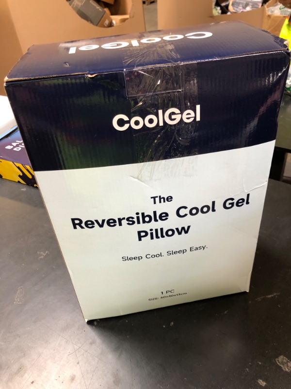Photo 1 of Cool Gel Cooling Pillow for Sleeping, Standard Size Cooling Memory Foam Pillow for Hot Sleepers, Reversible Ergonomic Design, Pressure Relief, Spine Alignment, Side, Back Contouring Support