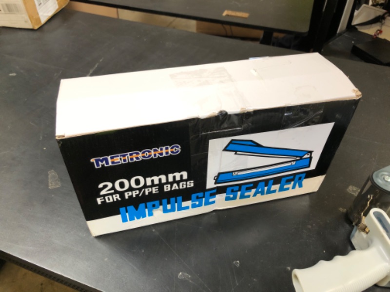 Photo 1 of METRONIC Impulse Heat Sealer 8 Inch, Manual Bags Sealer Heat Sealing Machine Impulse, Sealer Machine for Plastic Bags PE PP Bags with Extra Replace Element Grip