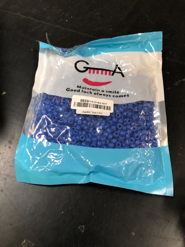 Photo 1 of GMMA 1000 Pcs Royal Blue Pony Beads for Bracelet Plastic Beads for Jewelry Making Colourful Beads for Friendship Bracelets 6x9mm Independent Day Beads for DIY Jewelry Party Decoration Supplies