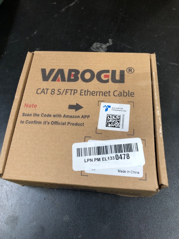 Photo 1 of Cat 8 Ethernet Cable, 25ft Heavy Duty High Speed Internet Network Cable, Professional LAN Cable, 26AWG, 2000Mhz 40Gbps with Gold Plated RJ45 Connector, Shielded in Wall, Indoor&Outdoor