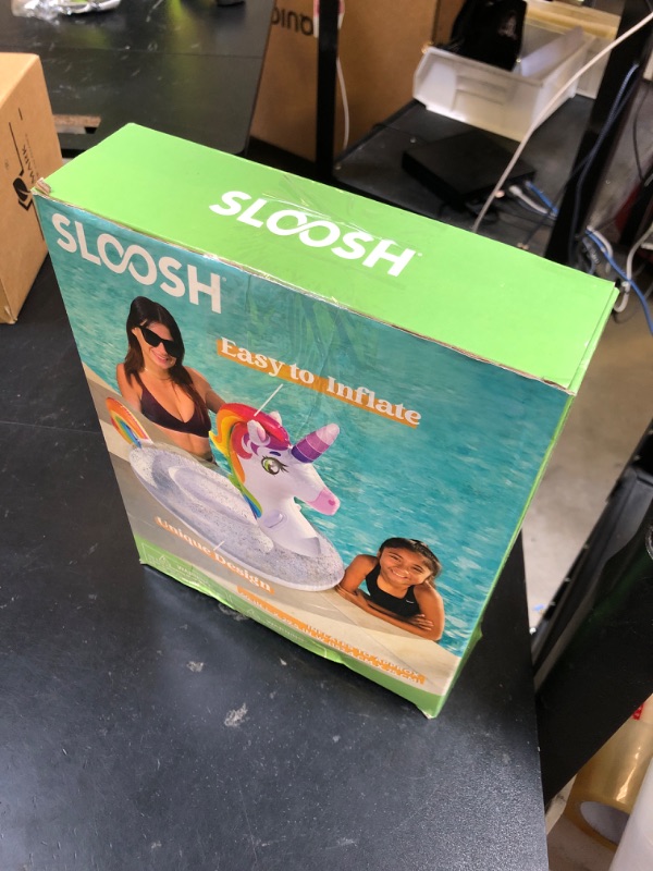 Photo 1 of JOYIN Unicorn Pool Float Kids - Inflatable Rainbow Unicorn Floaty with Glitters Fun Pool Floats, Ride On Unicorn Beach Lake Floaties Raft Lounge, Party in Summer Decorations Pool Toys for Kids