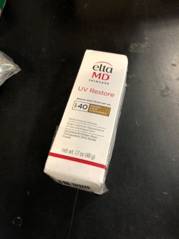 Photo 1 of EltaMD UV Restore Tinted Sunscreen for Face SPF 40, Tinted Mineral Sunscreen for Sun Damaged Skin Repair Face, Anti Aging Zinc Oxide Moisturizer Formula, 1.7 oz