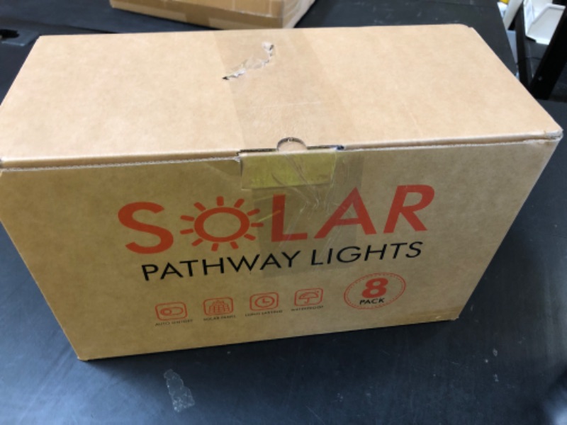 Photo 1 of BITPOTT Bright Solar Pathway Lights Outdoor, 8 Pack Solar Powered Garden Lights Waterproof IP65, Auto On/Off Outdoor Light for Lawn Patio Walkway Driveway Decor Landscape Lighting