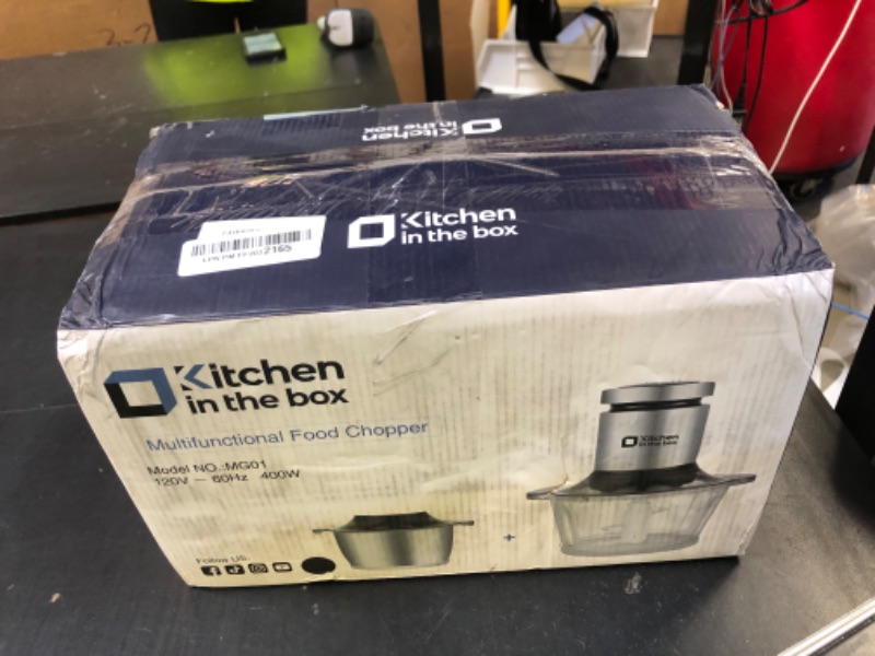 Photo 1 of Kitchen in the box Food Processors,400W All-Copper Motor Meat Grinder & Food Chopper - Electric Vegetable Chopper with 2 Bowls(8 Cup+8 Cup) & 2 Bi-Level Blades for Meat/fish/Vegetable/Baby Food