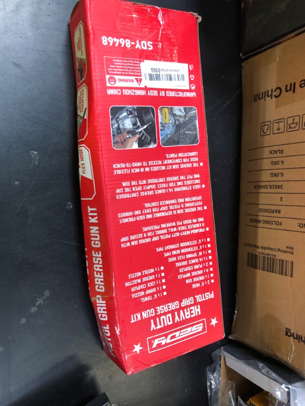 Photo 1 of 17-Piece Heavy Duty Grease Gun Kit: 14oz Grease Tube Flexible Hose Bearing Grease Pump 8000 PSI Pistol Grip Grease Guns Tool Marine Durable Connectors Adapters Extension Tubes Nozzle Easy Operation