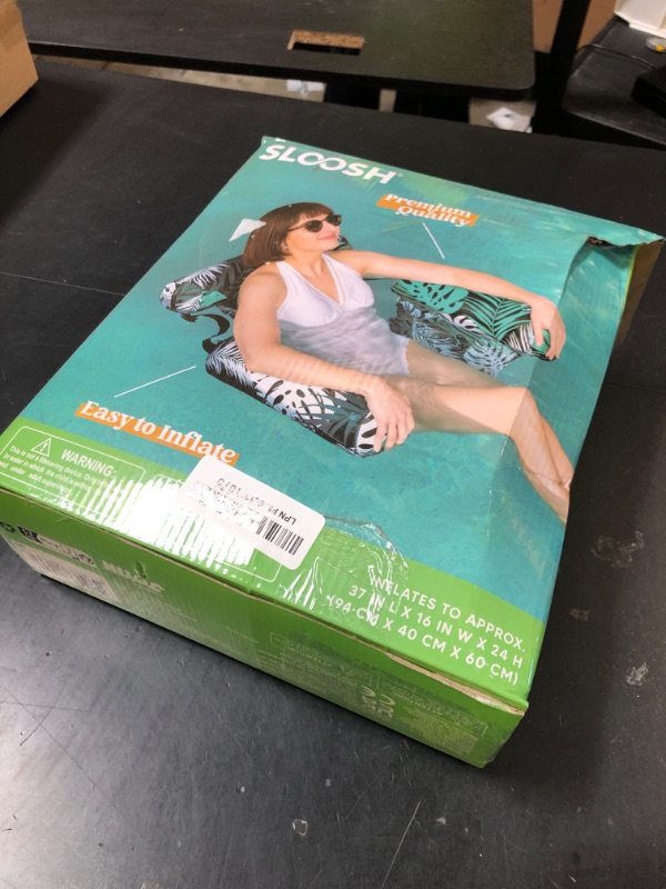 Photo 1 of Sloosh Pool Floats Adult, 2 Packs Inflatable Pool Lounge Chairs,Blow up Hammock Pool Noodles Floats for Adults,Floating Water Chair for Pool Party Lake River Water Fun(Tropical Leaves-Green,Blue)