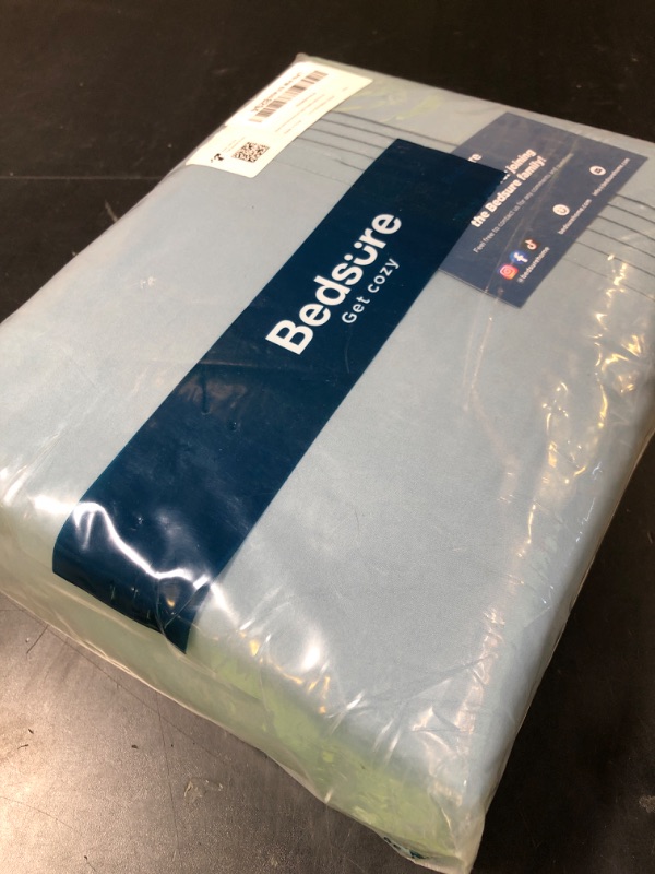 Photo 1 of Bedsure Deep Pocket Queen Sheets Set - Fits Mattresses Up to 21 Inches Thick - 4 Piece GentleSoft Bed Sheets, Moisture Wicking, Soft & Cooling Bedsheet & Pillowcases, Easy & Secure Fit, Mineral Blue
