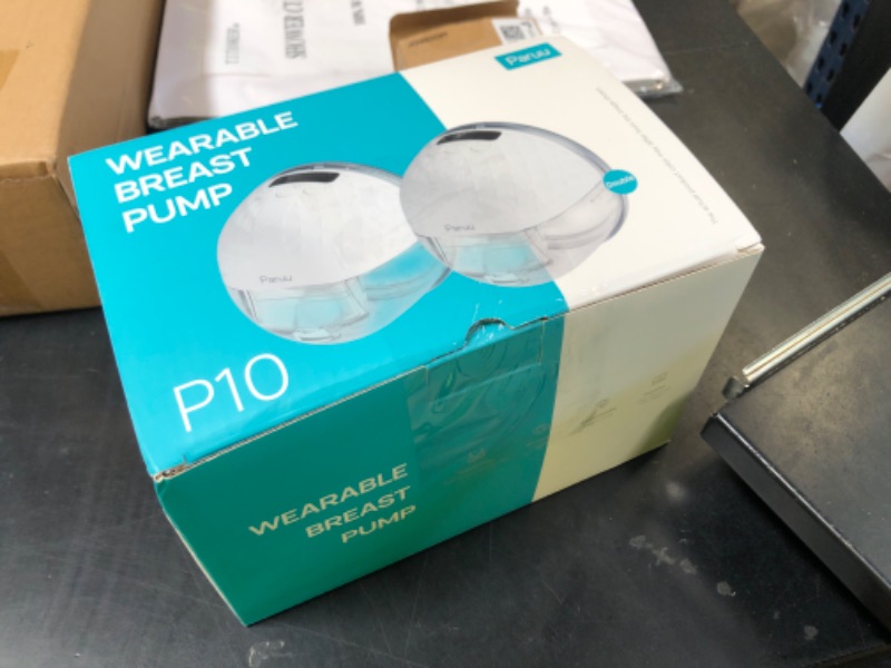 Photo 1 of Paruu P10 Hands Free Breast Pump Wearable, 338mmHg Strong Suction, Low Noise, 4 Modes & 9 Levels, Electric Breast Pump Portable, Smart Display, 19/21/24/28mm Insert/Flange, 2 Pack (White)