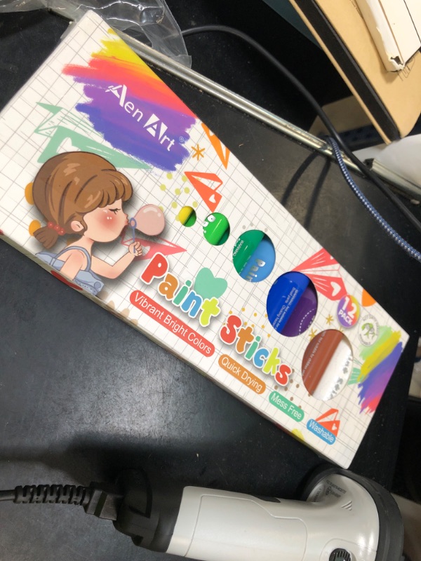 Photo 1 of Aen Art Paint Sticks, 12 Colors Solid Tempera Paint Sticks for Kids, Quick Drying Washable Paint for Toddlers and Kids