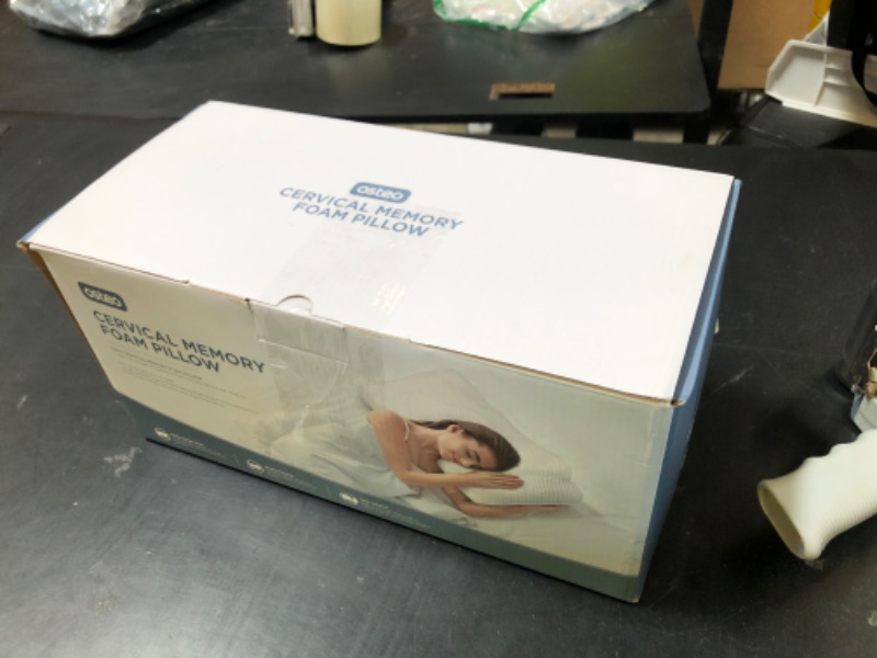 Photo 1 of Osteo Cervical Pillow for Neck Pain Relief, Hollow Design Odorless Memory Foam Pillows with Cooling Case, Adjustable Orthopedic Bed Pillow for Sleeping, Support for Side Back Sleepers