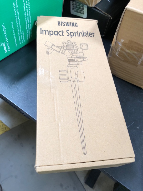 Photo 1 of Biswing 2 Pack Impact Sprinklers with Stand (Spike), Heavy Duty Zinc Alloy Lawn Sprinkler Head on Spike Base, Adjustable Watering Sprinkler for Large Area Grass Yards Patio Garden Irrigation