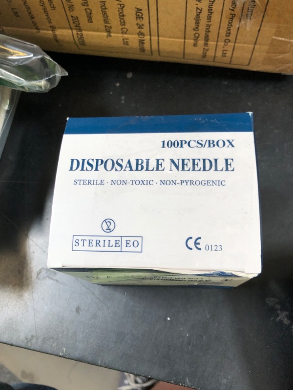 Photo 1 of 100Pack 21Ga 1Inch/25mm with Cap Dispensing Needla Accessories Disposable Lab Supplies, Individually Sealed Wrapped
