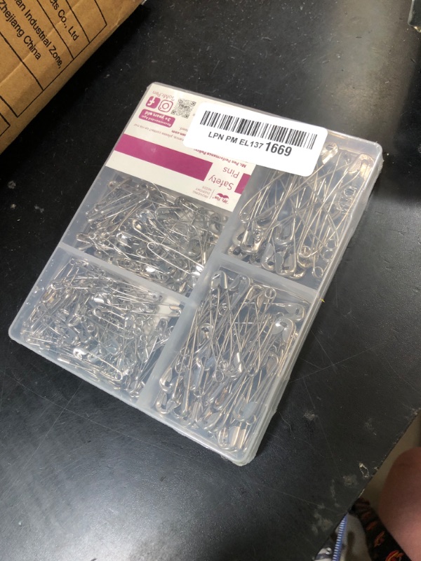 Photo 1 of Mr. Pen Assorted Safety Pins - 300 Pack, Silver, Small & Large Sizes, Bulk for Clothes