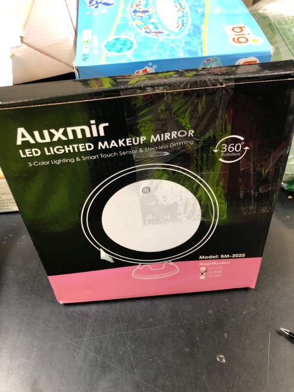 Photo 1 of Auxmir 20X Magnifying Mirror with Light, Lighted Makeup Mirror with Magnification, 8? Rechargeable Vanity Mirror with Power Suction Cup and Tweezers, 360° Swivel Portable for Home Travel Bathroom