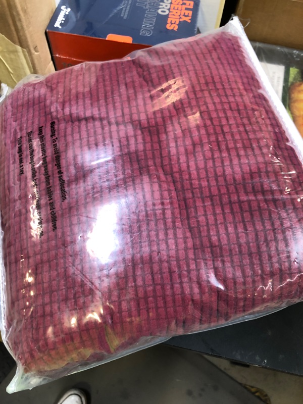 Photo 1 of LA MEACK Couch Cushion Covers for Sectional Sofa L Shape Washable Separate Seat Chaise Couch Cover Stretch Sofa Slipcovers with 2 Pcs Pillowcases(2 Seater + 1 Chaise, Burgundy)
