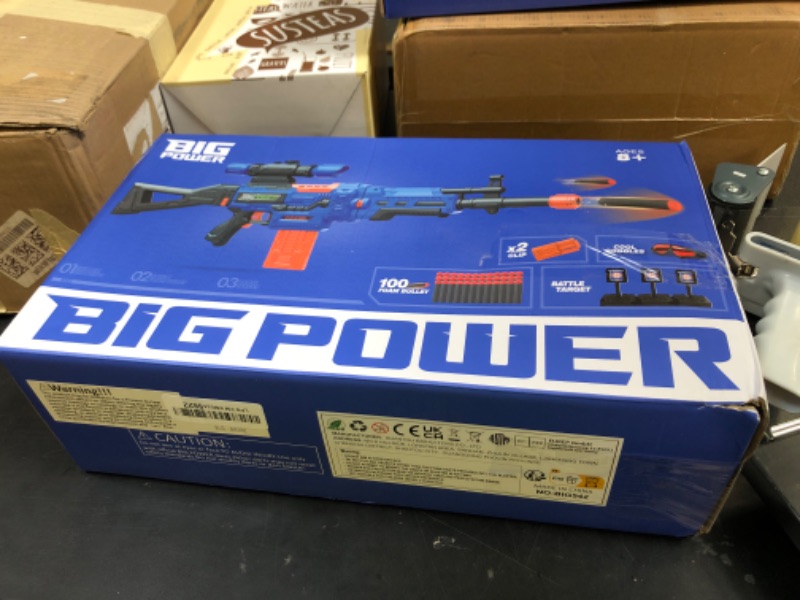 Photo 1 of Bigpower Electric Kids Toy Sniper Rifle with Scope Tactical Vest Kit,4 in 1 Automatic Kids Sniper Rifle Toy Guns for Boys 8-12,Rifle Dart Guns for Adults?Toy Guns with Removable Magazines?2 Pieces