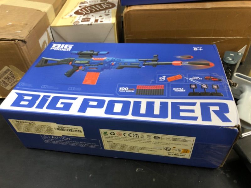 Photo 1 of Bigpower Electric Kids Toy Sniper Rifle with Scope Tactical Vest Kit,4 in 1 Automatic Kids Sniper Rifle Toy Guns for Boys 8-12,Rifle Dart Guns for Adults?Toy Guns with Removable Magazines?2 Pieces