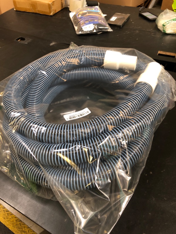 Photo 1 of Pool Vacuum Hose With Swivel Cuff 1-1/2" Diameter 18FT Flexible Heavy Duty Pool Vacuum Cleaning Hose Perfect for Above&In Ground Swimming Pool